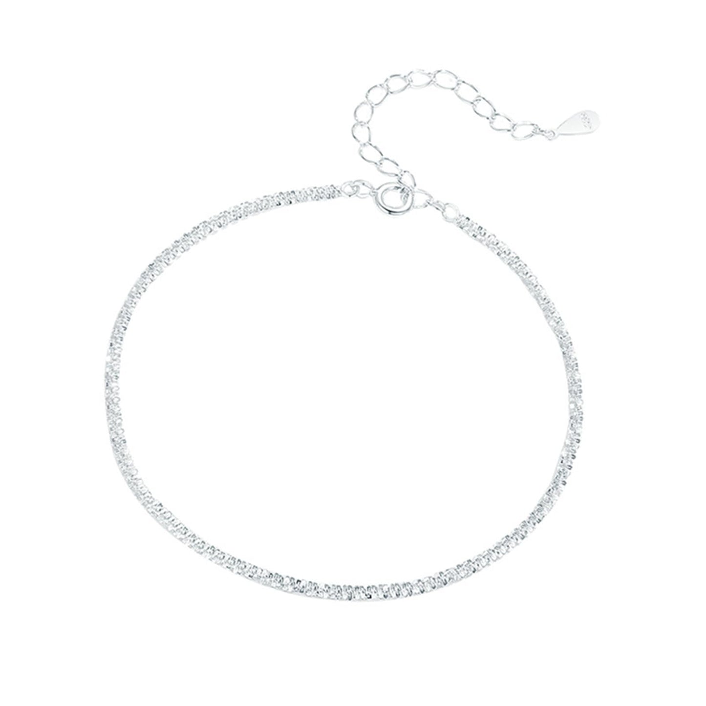 JOATVEE Bracelet étincelant pour femme en argent 925 réglable avec fleurs de gypsophile écrasées simple hypoallergénique de bijoux pour femmes filles