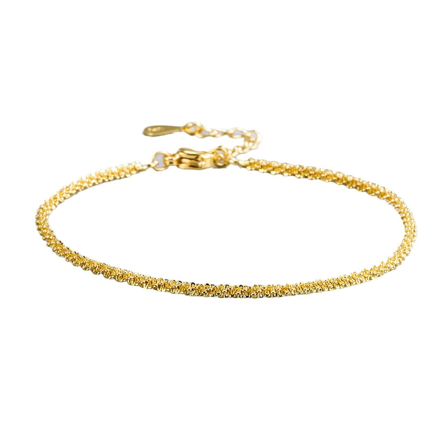 JOATVEE Bracelet étincelant pour femme en argent 925 réglable avec fleurs de gypsophile écrasées simple hypoallergénique de bijoux pour femmes filles