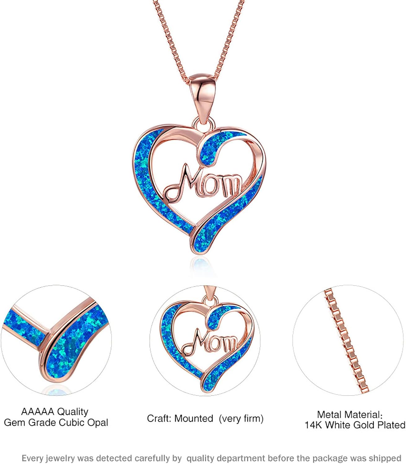 TianWlio Collier Femme Gravé en Pendentif Cœur Ajustable Bijoux Pendentif Tendance Anniversaire Cadeaux Maman Cadeaux Fille Mère Bijoux Collier