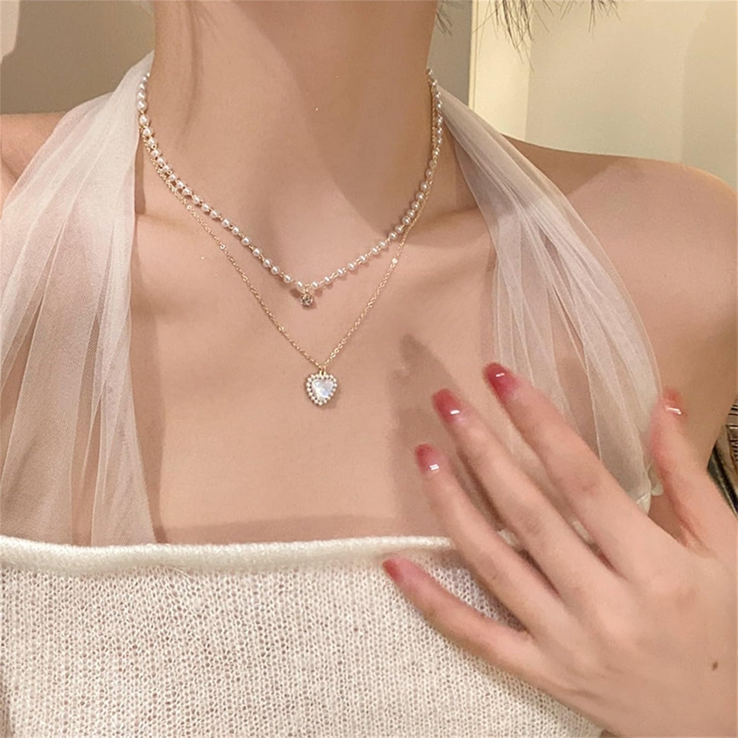 TianWlio Personnalisé Collier Argent Coeur Pendentif Ajustable Bijoux Pendentif Tendance Cadeau Fete des Meres Original Cadeaux Fête des mères pour Maman