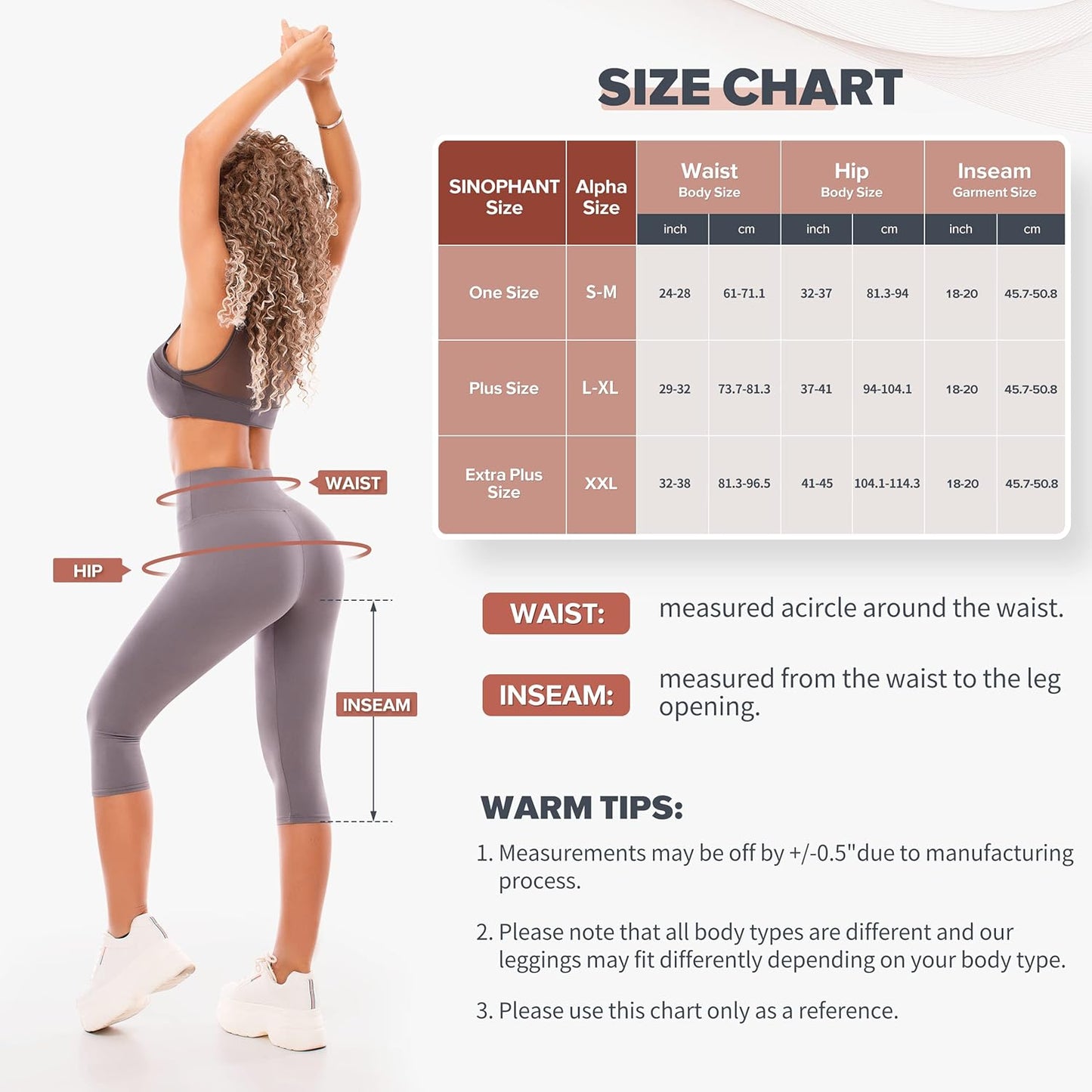 SINOPHANT Legging 3/4 Femmes Pantalon de Sport, Jegging Taille Haute Femme Yoga Opaque Doux Corsaire Pantacourt