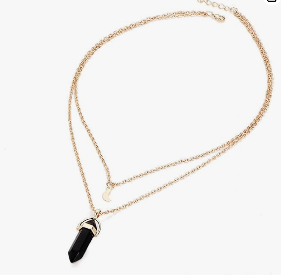 Routefuture Collier Femme Multicouche Irrégulier Cristal Pendentif, Bijoux Chaîne Cadeau pour Filles, Dames, Amie, Maman