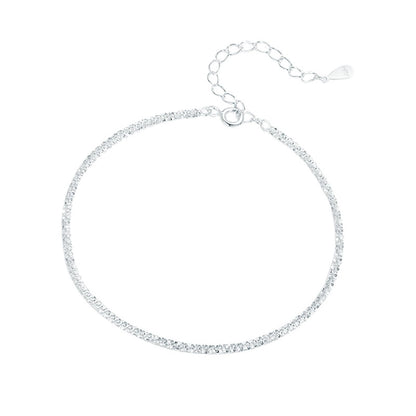 JOATVEE Bracelet étincelant pour femme en argent 925 réglable avec fleurs de gypsophile écrasées simple hypoallergénique de bijoux pour femmes filles