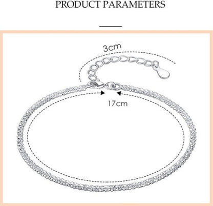 JOATVEE Bracelet étincelant pour femme en argent 925 réglable avec fleurs de gypsophile écrasées simple hypoallergénique de bijoux pour femmes filles