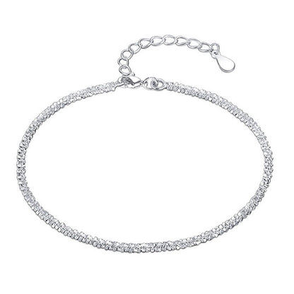 JOATVEE Bracelet étincelant pour femme en argent 925 réglable avec fleurs de gypsophile écrasées simple hypoallergénique de bijoux pour femmes filles