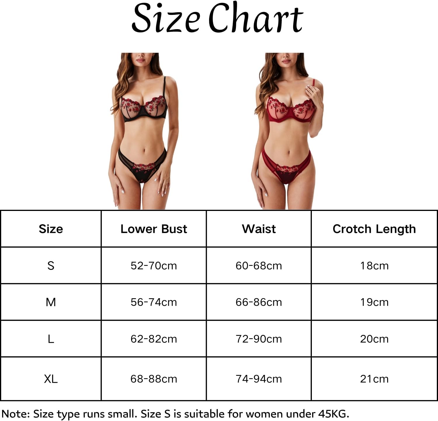 ROSVAJFY Ensemble de Lingerie Sexy pour Femme en Dentelle Broderie Florale, Soutien Gorge à Armatures et Culotte 2 Pièces, Coquine sous Vetements Feminins Hot Push Up Nuisettes
