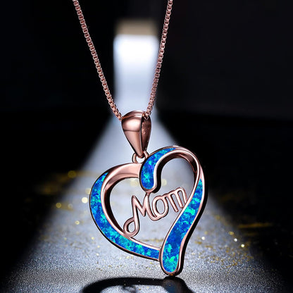 TianWlio Collier Femme Gravé en Pendentif Cœur Ajustable Bijoux Pendentif Tendance Anniversaire Cadeaux Maman Cadeaux Fille Mère Bijoux Collier