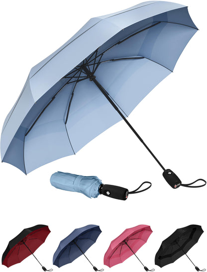 Repel Umbrella Windproof Travel Umbrellas for Rain - Easy Auto Open Close, Durable & Compact Umbrella, Strong Fiberglass Frame, Waterproof Canopy - Backpack, Purse, Portable Umbrella for Travel